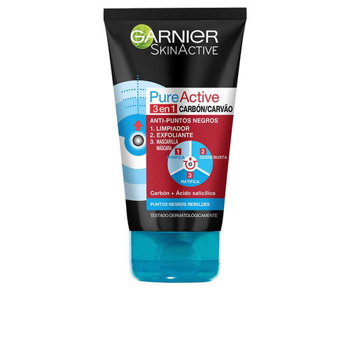 Garnier Pure Active 3 En 1 Gel Nettoyant Pour Points Noirs Peau Fraîche Et Lumineuse